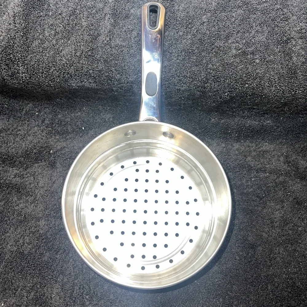 Stainless Steel Steamer Insert with Glass Lid 7.5 Inch Silver Universal Cookware